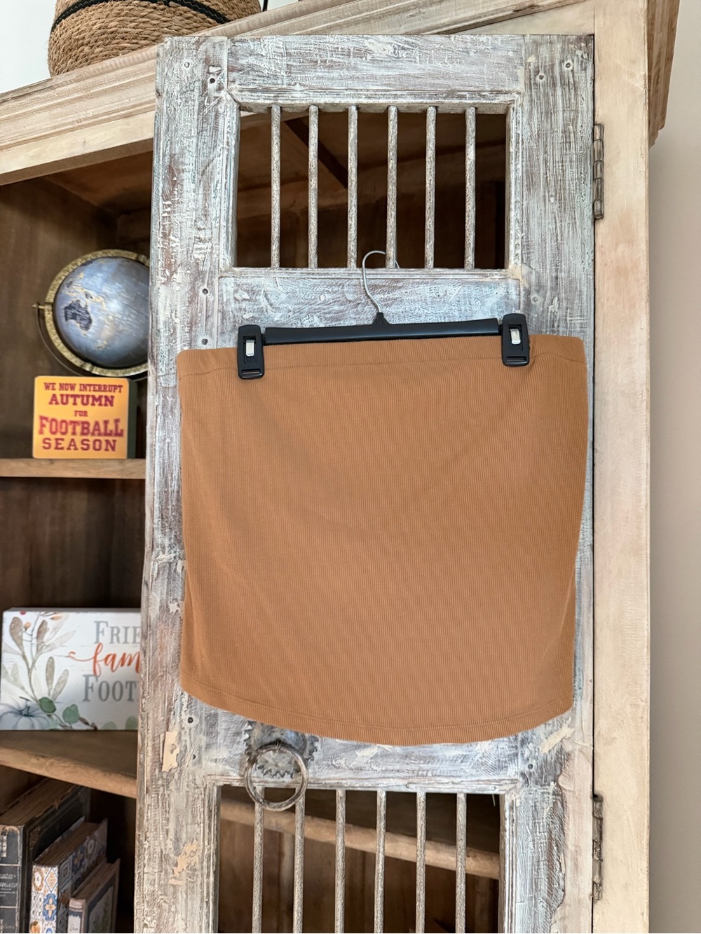 a new day Camel Tan Ribbed tube top